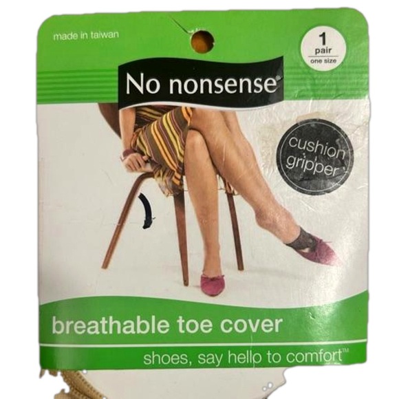 NWT One Size Firs Most No Nonsense Breathable Toe Covers with cushion grippers - Picture 3 of 4
